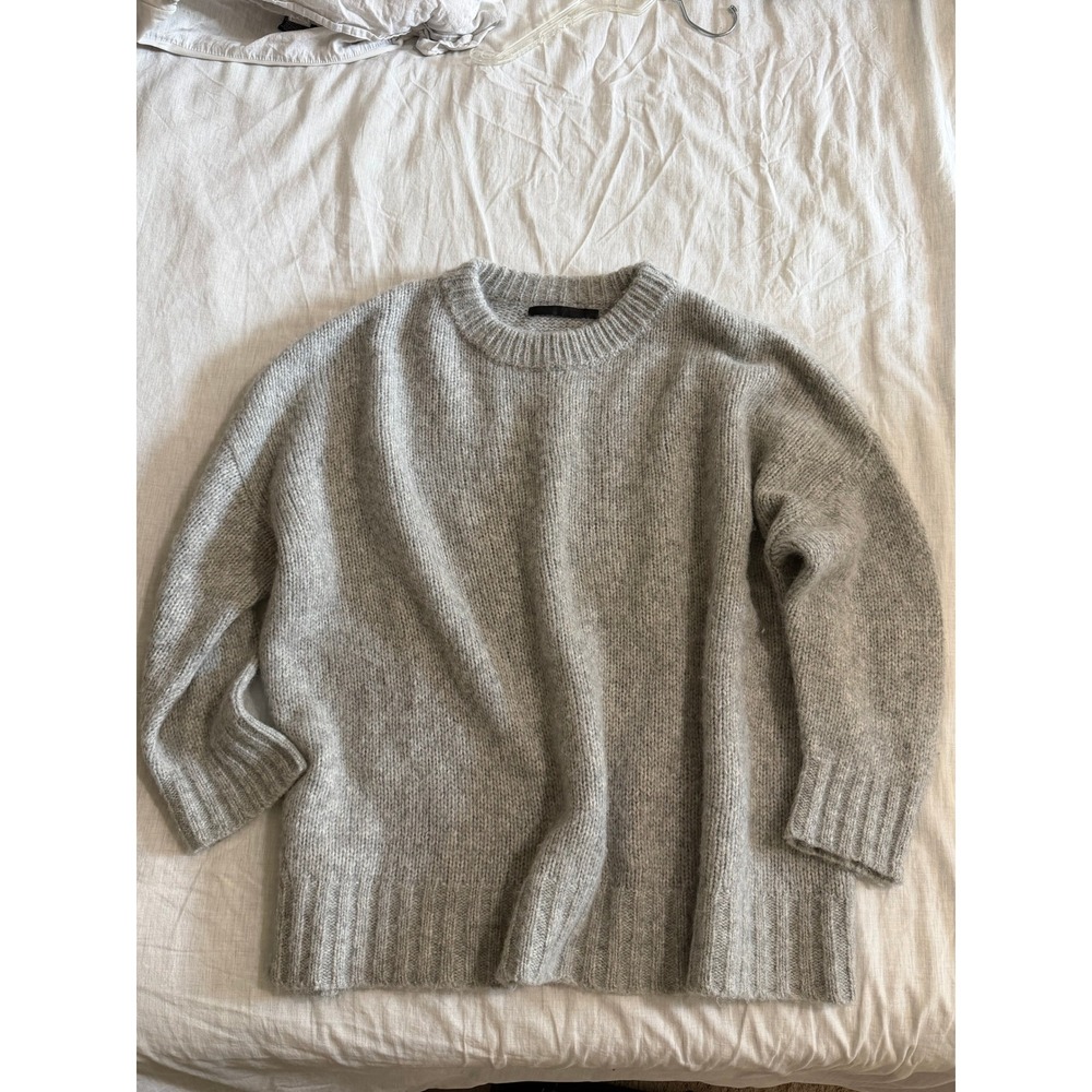 Jenni Kayne Baby Alpaca Everyday Sweater Womens Large Grey Oversized EUC - Picture 8 of 12
